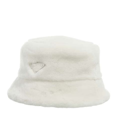 Prada Shearling Bucket Hat .